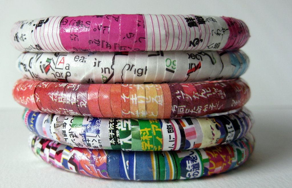 Recycled Magazine Bangles By Roserevolution