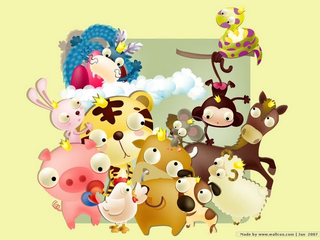 Zodiac Animals Cartoons Chinese Animal Signs Cartoon Wallpaper