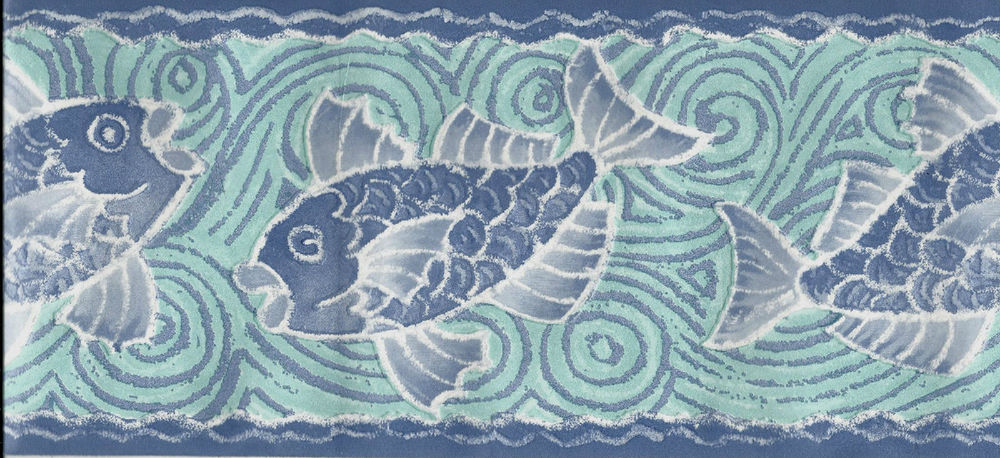 Fish Under The Sea Textured Wallpaper Border