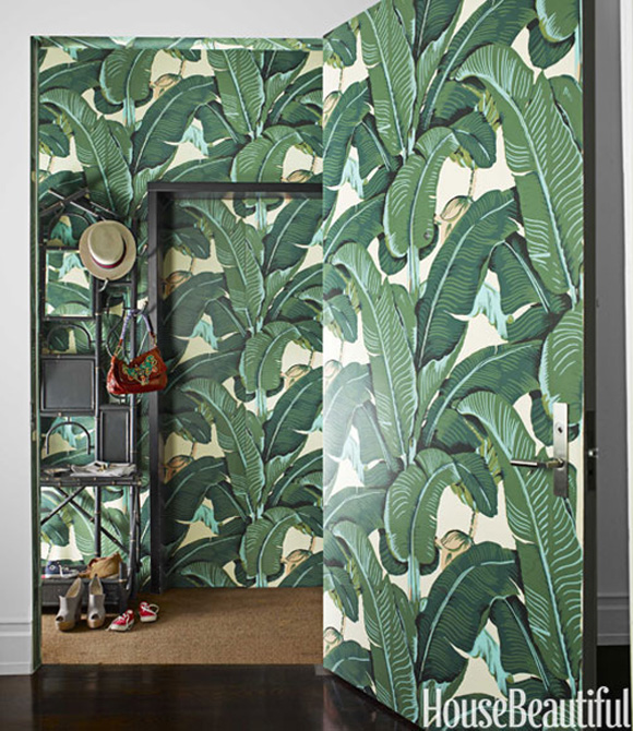  Of My Favorite Interiors with Palm Leaf Wallpaper Live The Life