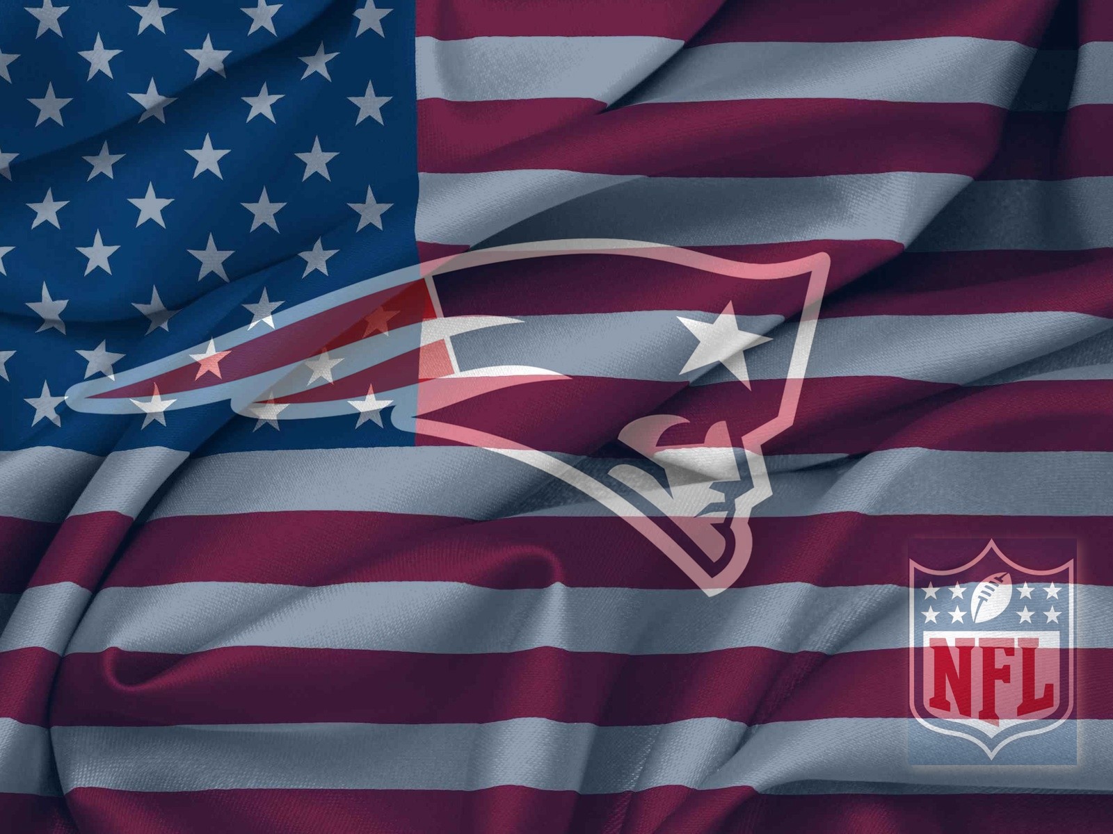 New England Patriots Logo With Nfl On Usa Flag Wavy S