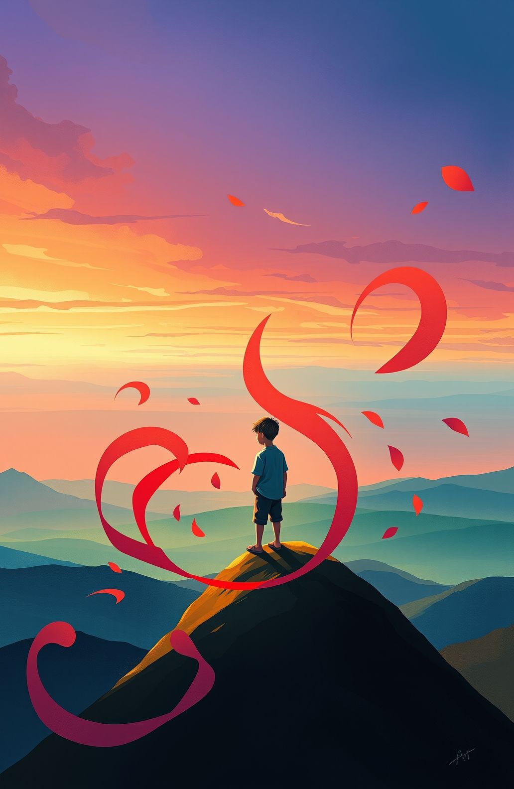 Abostrak Alone Boy Wallpaper