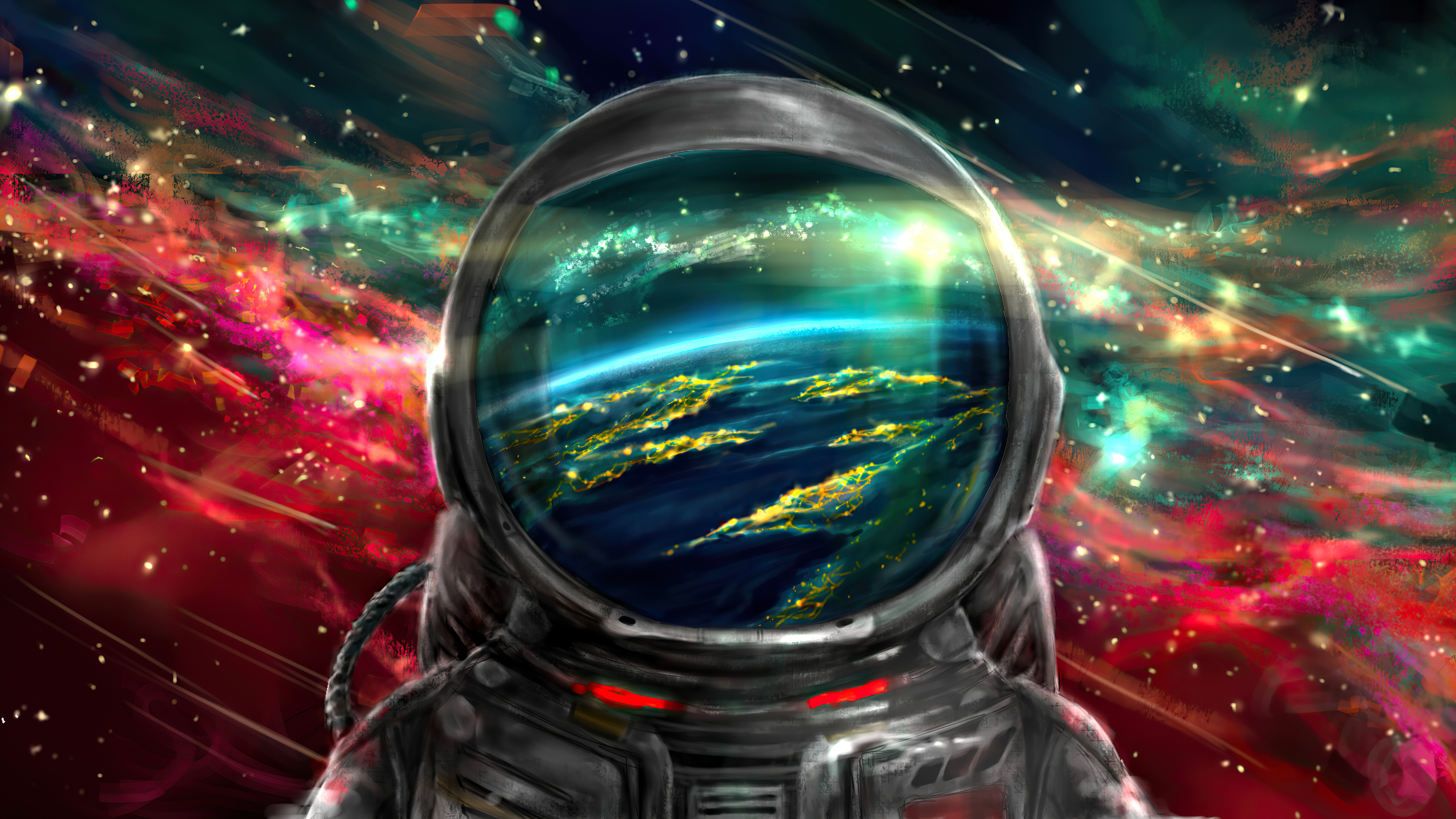 Astronaut Colorful Galaxy 4k HD Wallpaper Image Photos And Picture