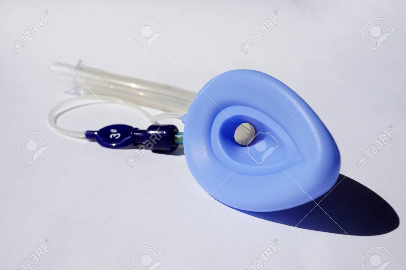 Laryngeal Mask Airway For Emergency Medical Help On A White