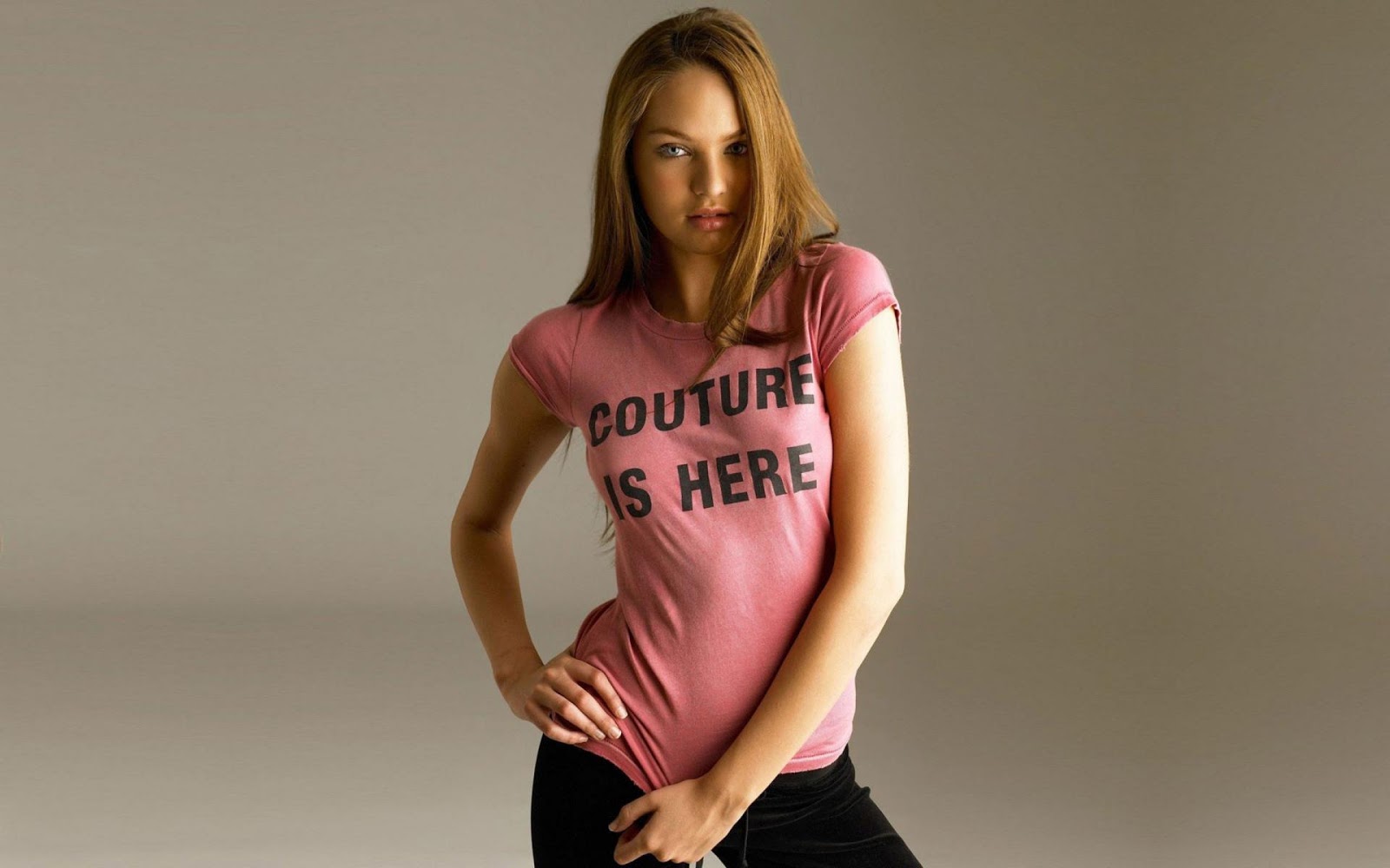 Candice Swanepoel Pink Shirt