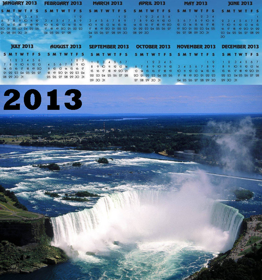 Calendar Waterfall HD Widescreen Background Wallpaper For Desktop