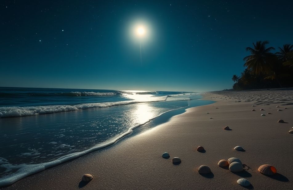 Beach Night Hd Wallpaper