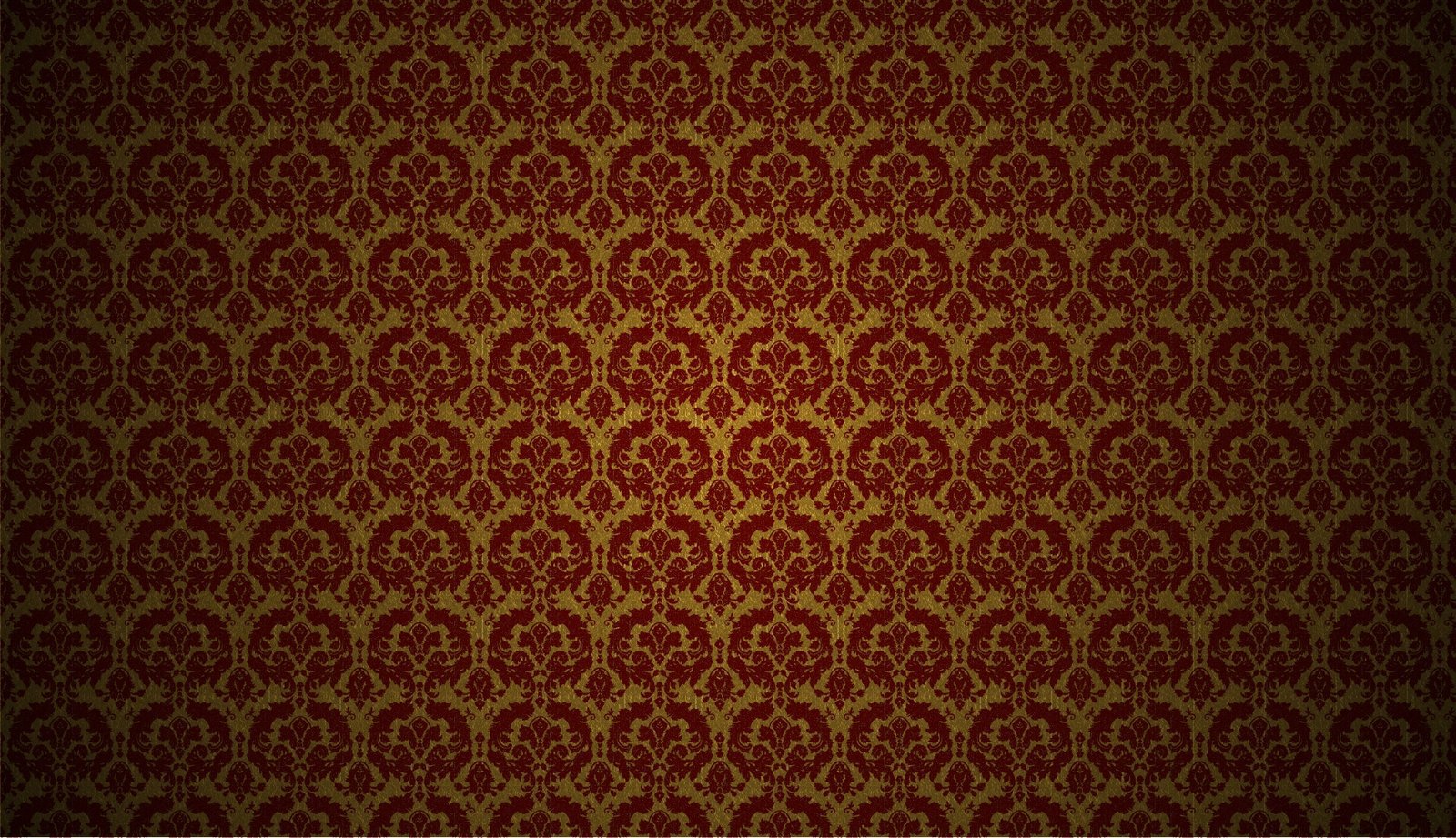 Black And Red Damask Pattern Gold Wallpaper