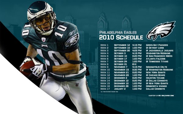 Philadelphia Eagles Schedule Wallpaper Featuring Desean Jackson