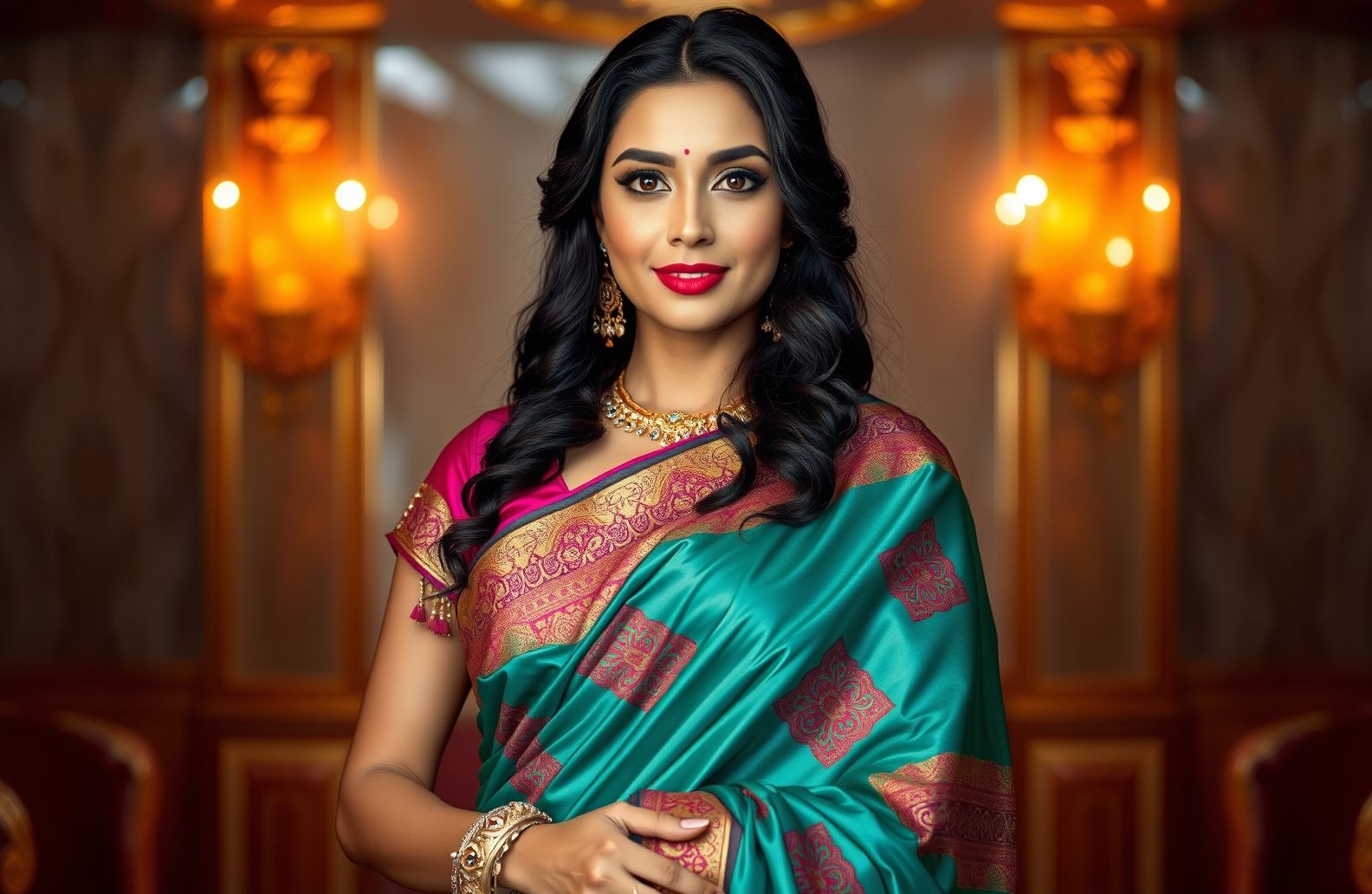Saree Actress HD Wallpaper 1080p
