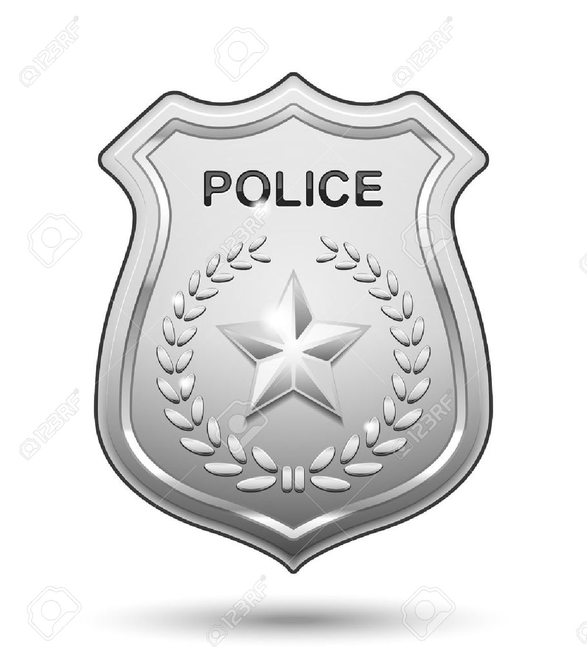 Vector Police Badge Isolated On White Background Royalty