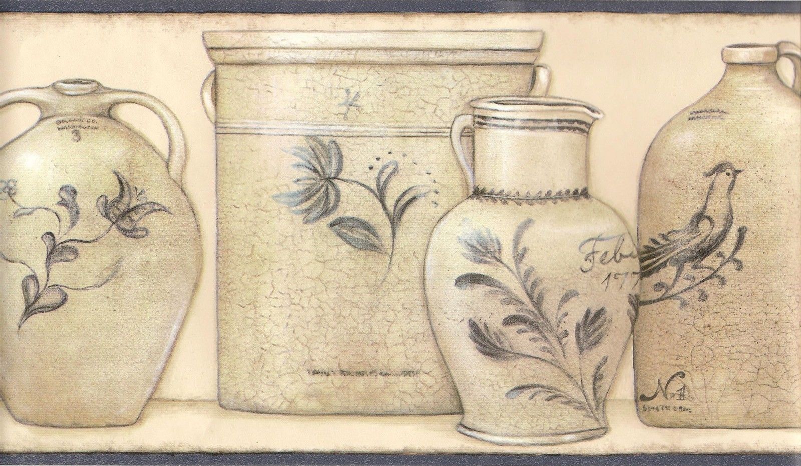 Country kitchen wall borders