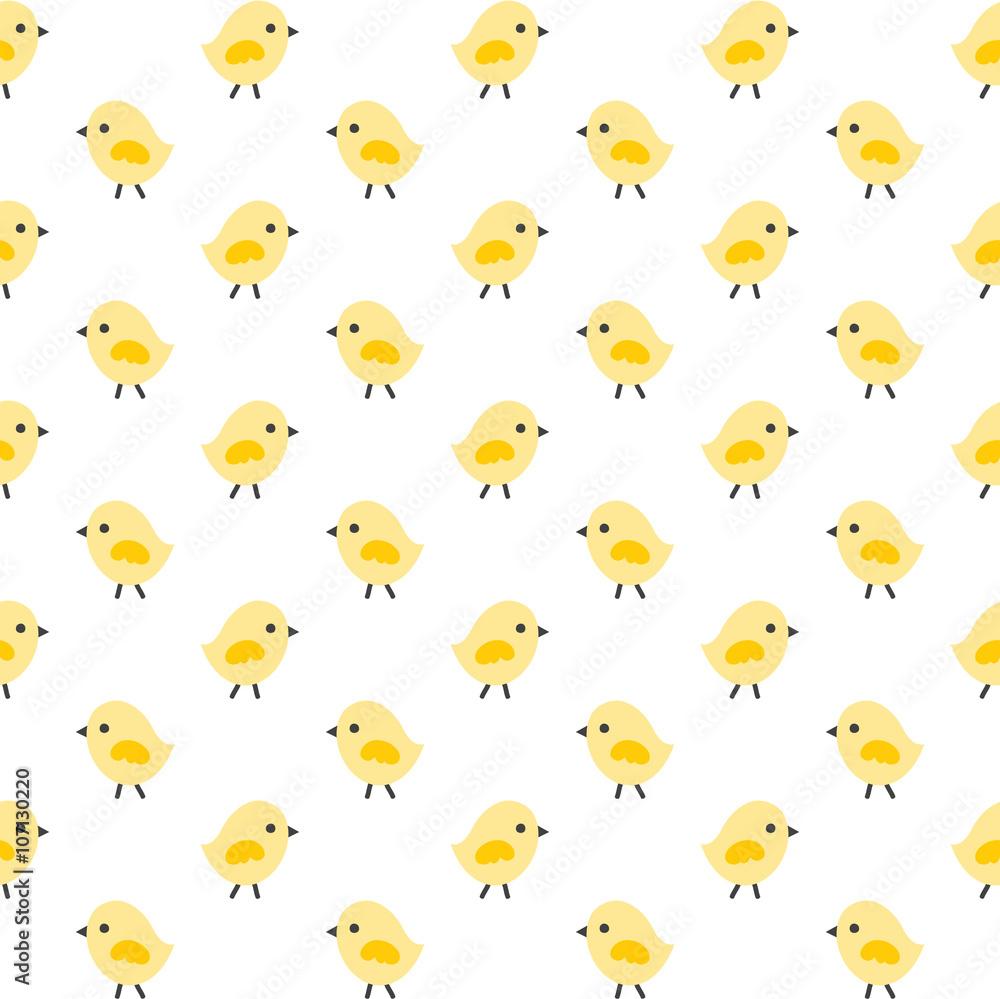 Seamless Spring Or Easter Background Pattern With Cute Little