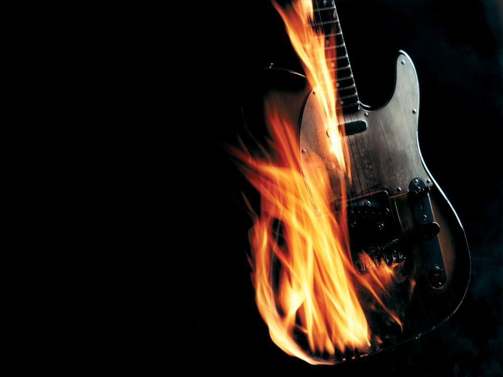 Guitar Dekstop Wallpaper HD Fire