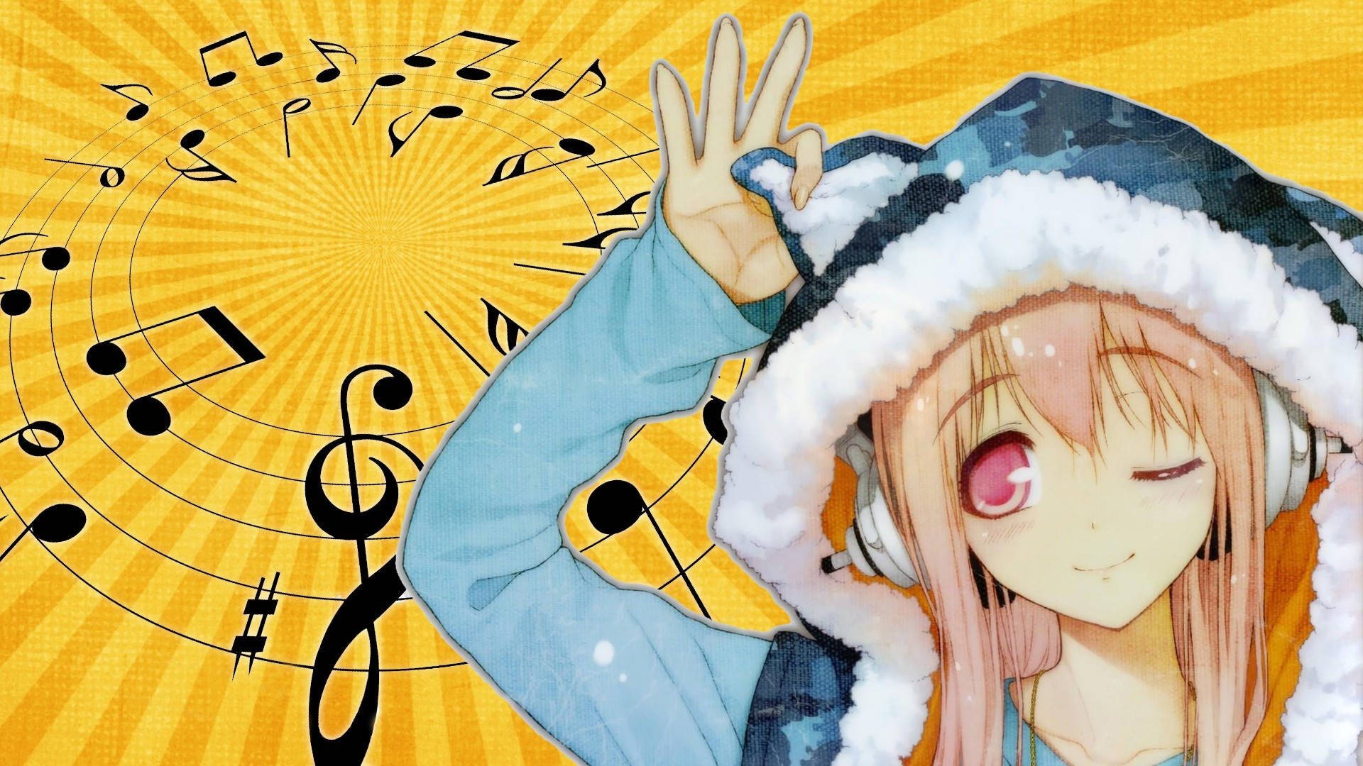 Anime Girl Hoodie Wallpaper
