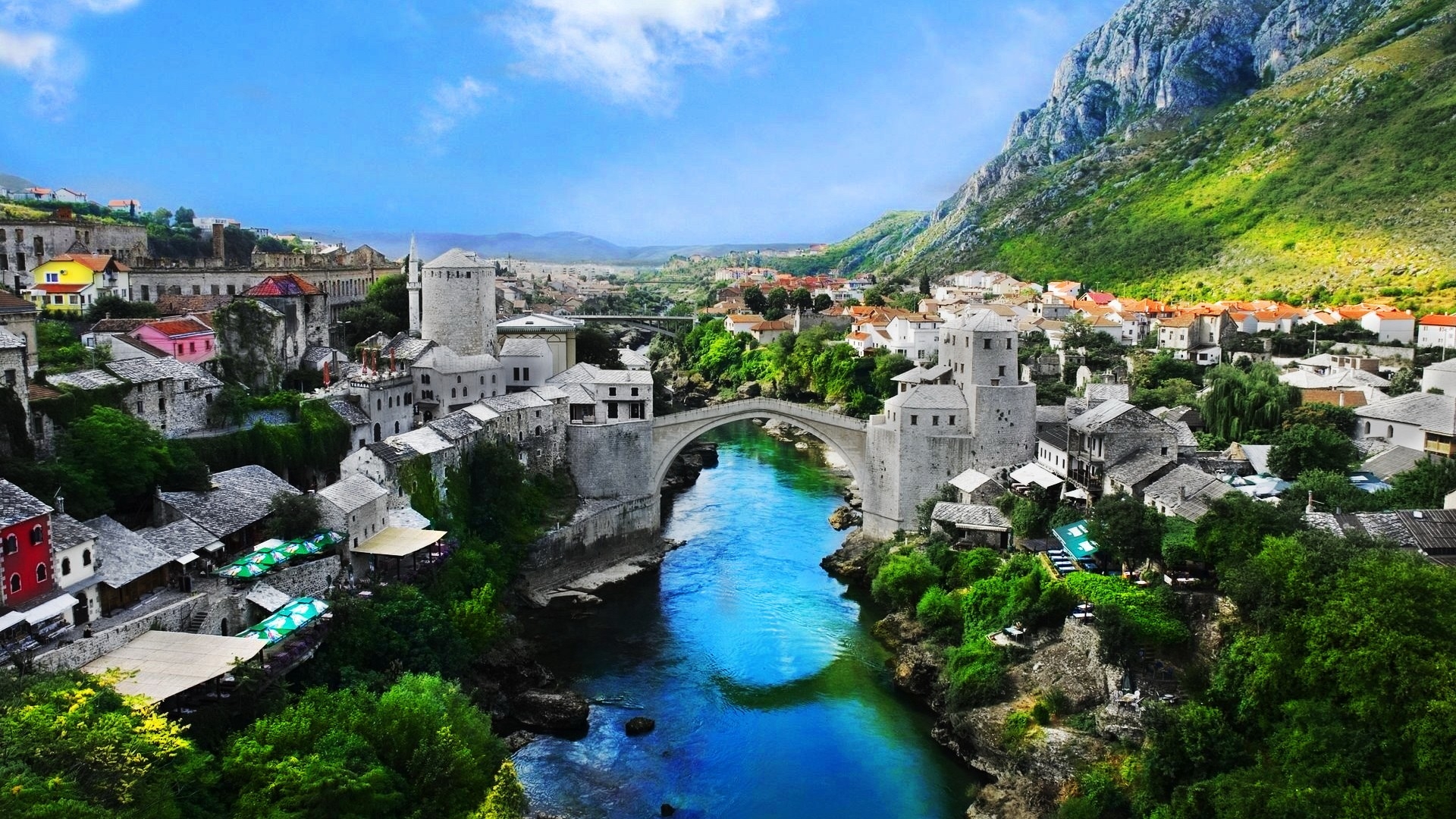  mostar old town mostar nature landscape Full HD 1080p HD Background