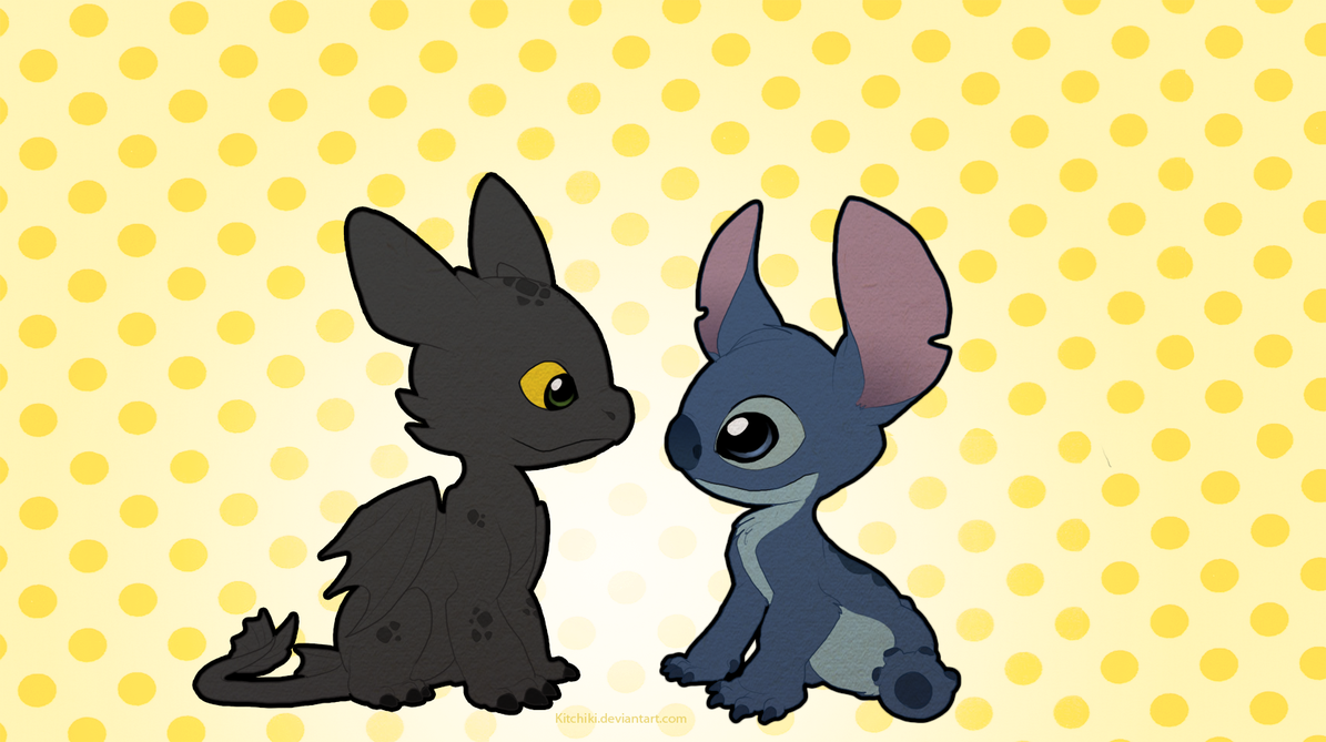 Stitch and Toothless by Kitchiki 1195x669