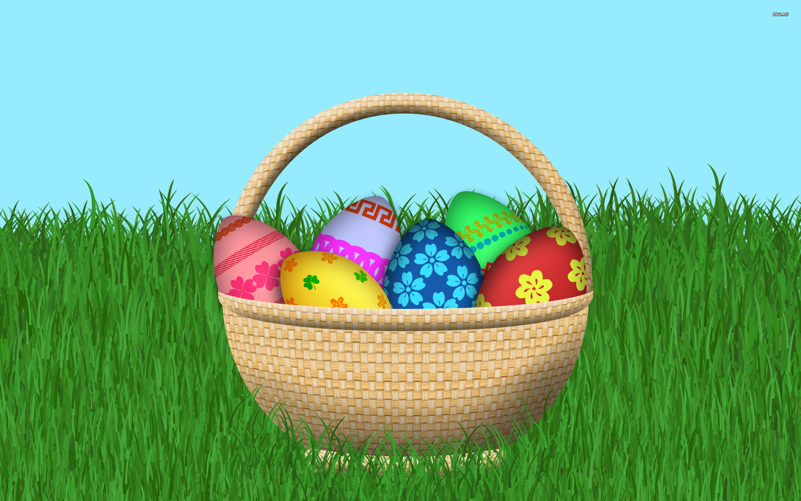 Easter Egg Basket Wallpaper Holiday