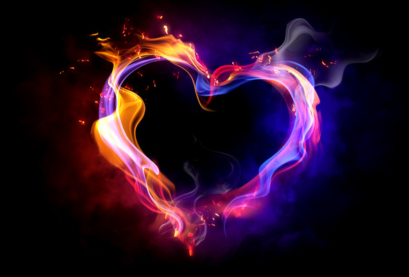Wallpaper Heart Fire Love Smoke Desktop 3d Goodwp