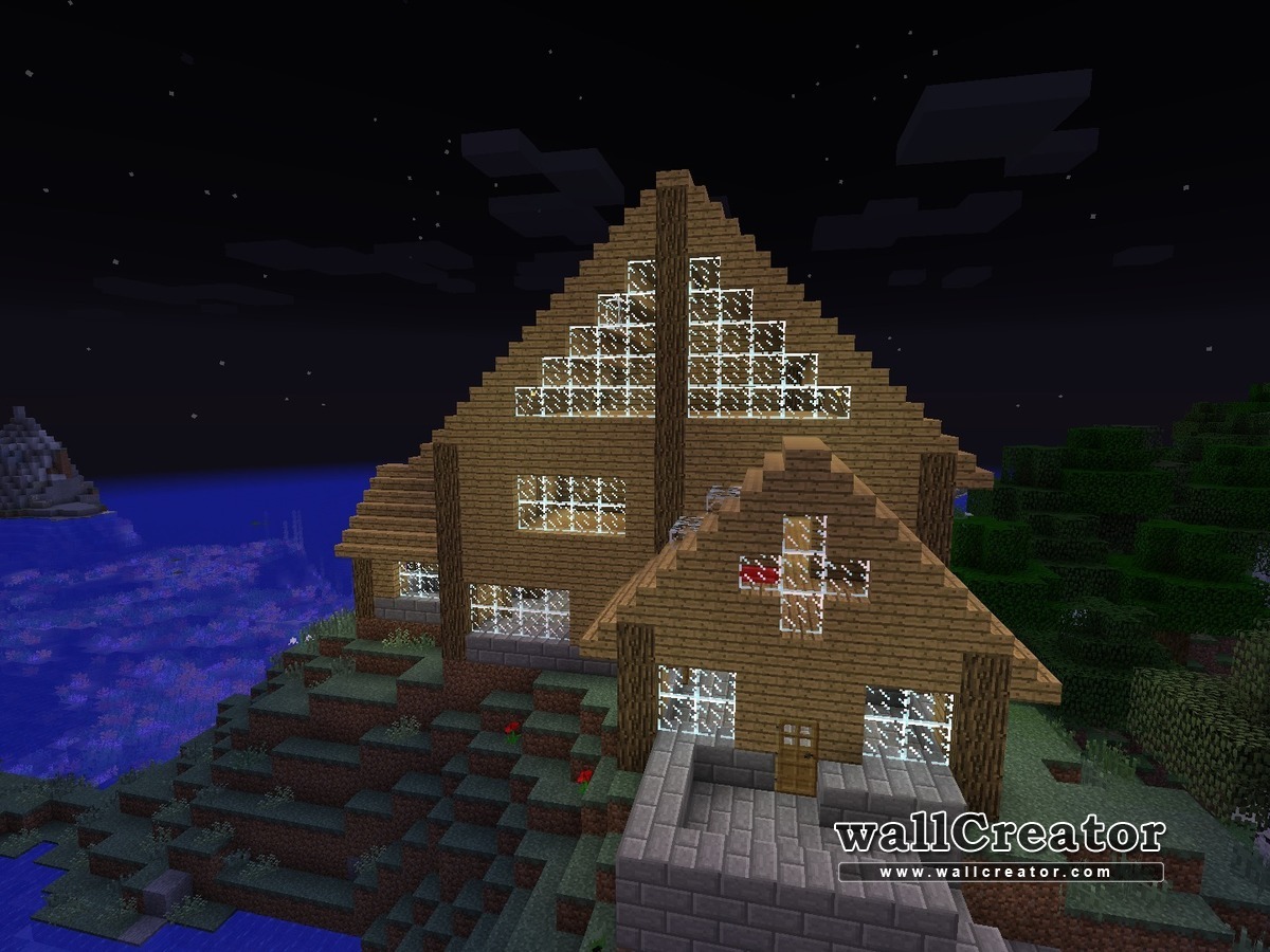 Minecraft House Wallpaper