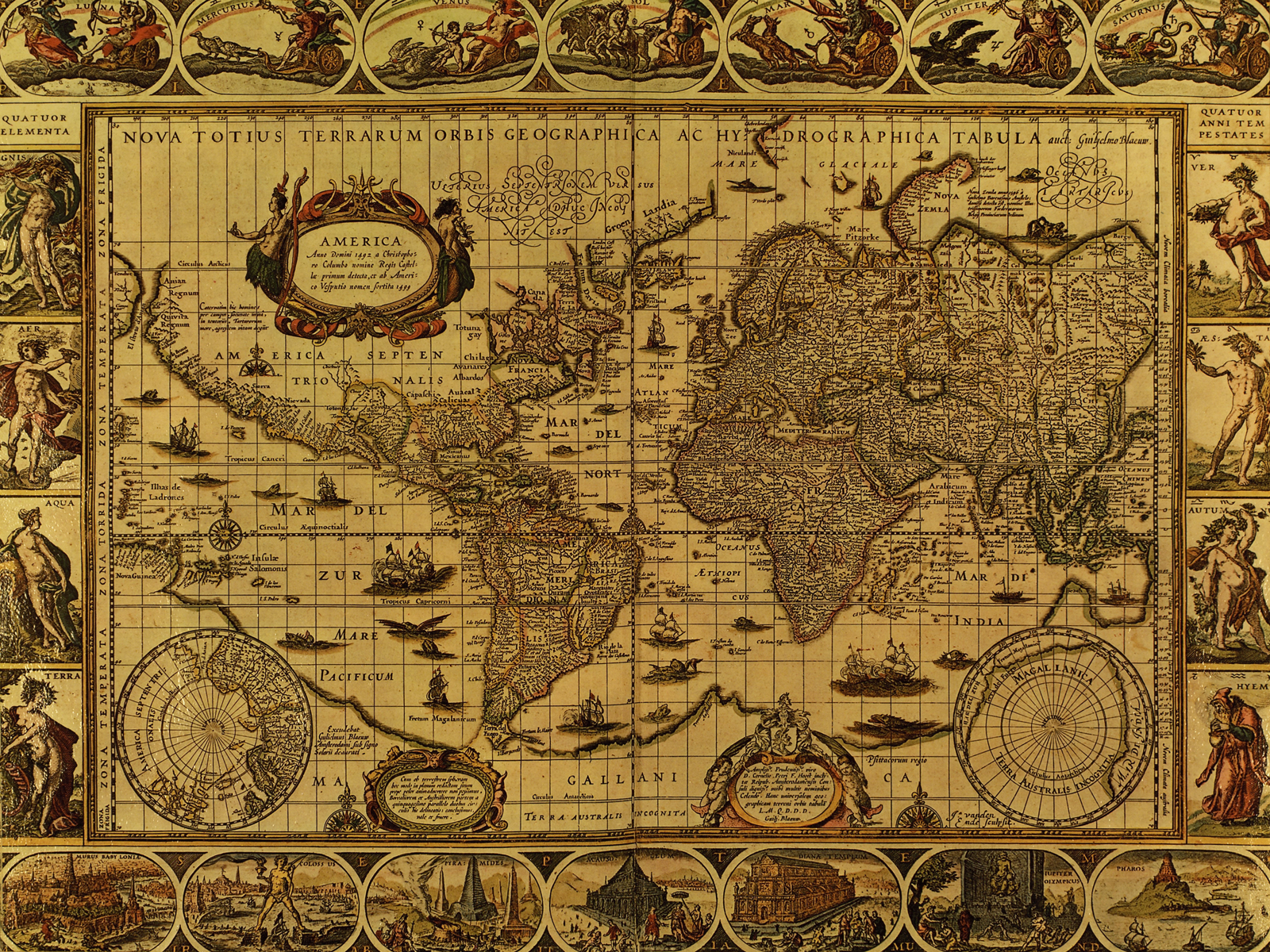 [46 ] Antique World Map Wallpaper On WallpaperSafari