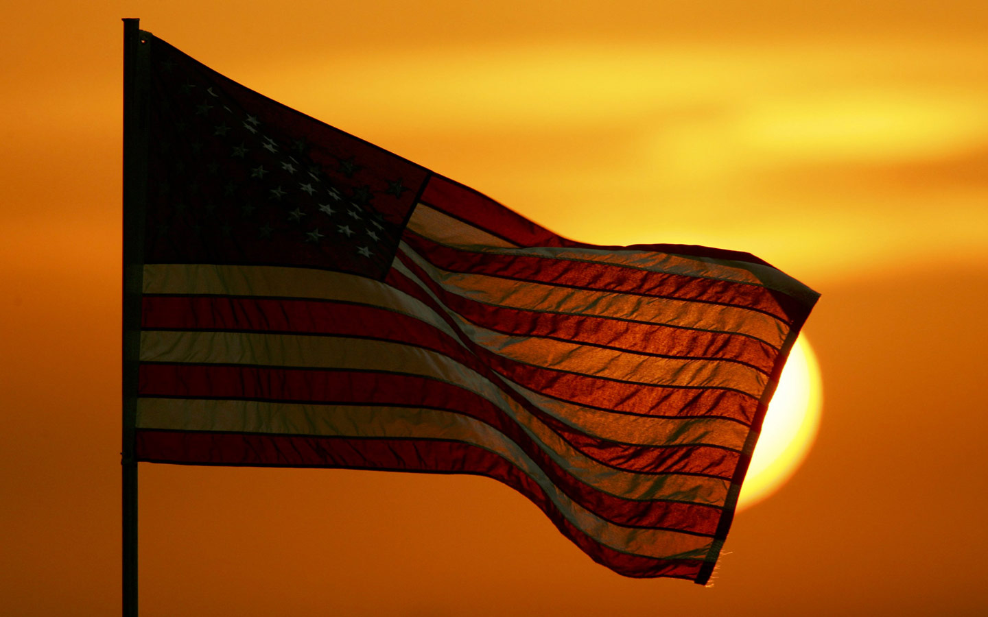 United States Flag At Sunset Puter Desktop Wallpaper