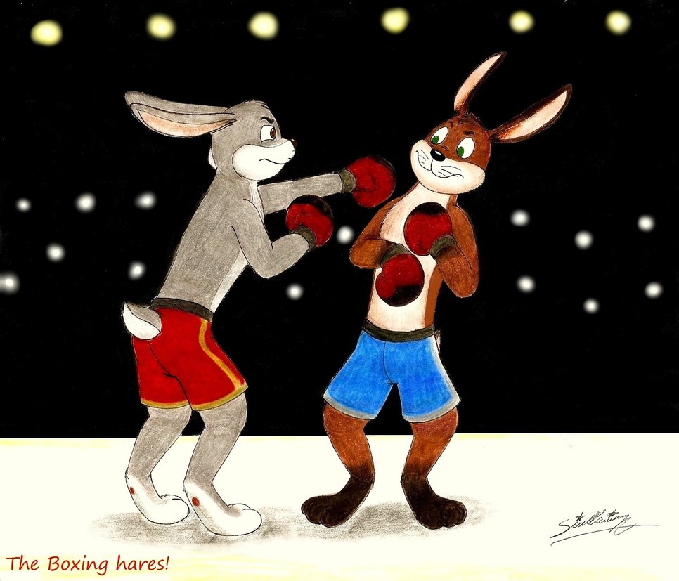 The Boxing Hares By Sagafantasticart30
