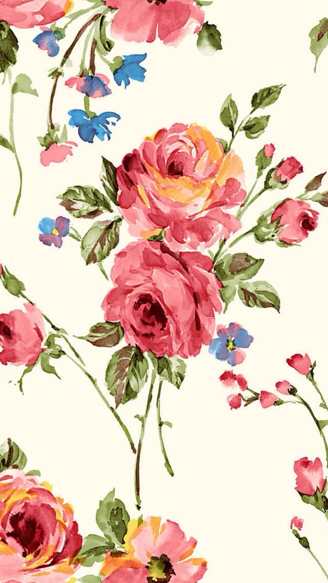Vintage Painting Flowers Wallpaper iPhone
