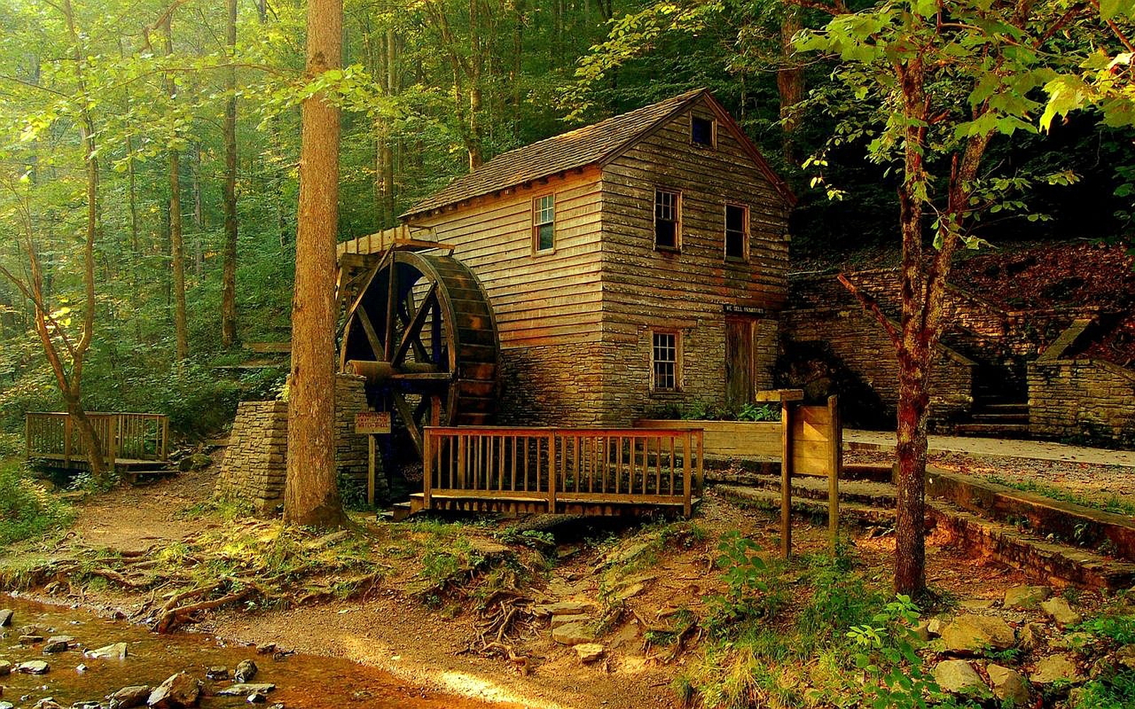 The Peaceful Watermill Wallpaper And Background Image