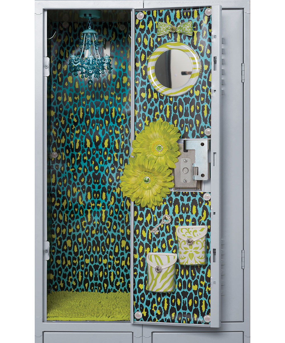 Lockerlookz Aqua Lime Leopard Locker Wallpaper Set Zulily