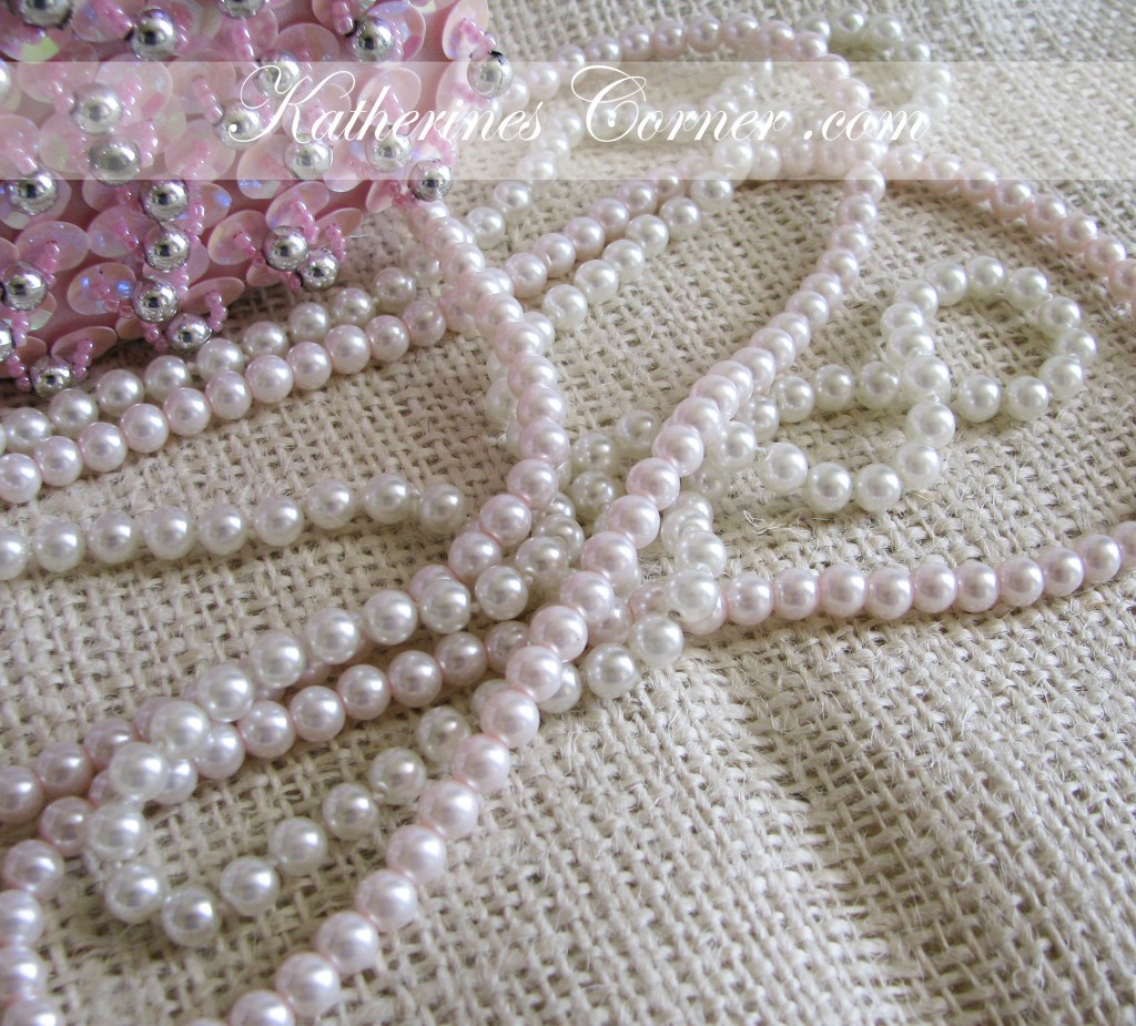 Burlap And Lace Background Pearls On Katherines