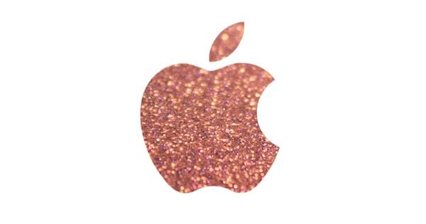 rose gold glitter apple logo iPhone 6 wallpaper click for more free