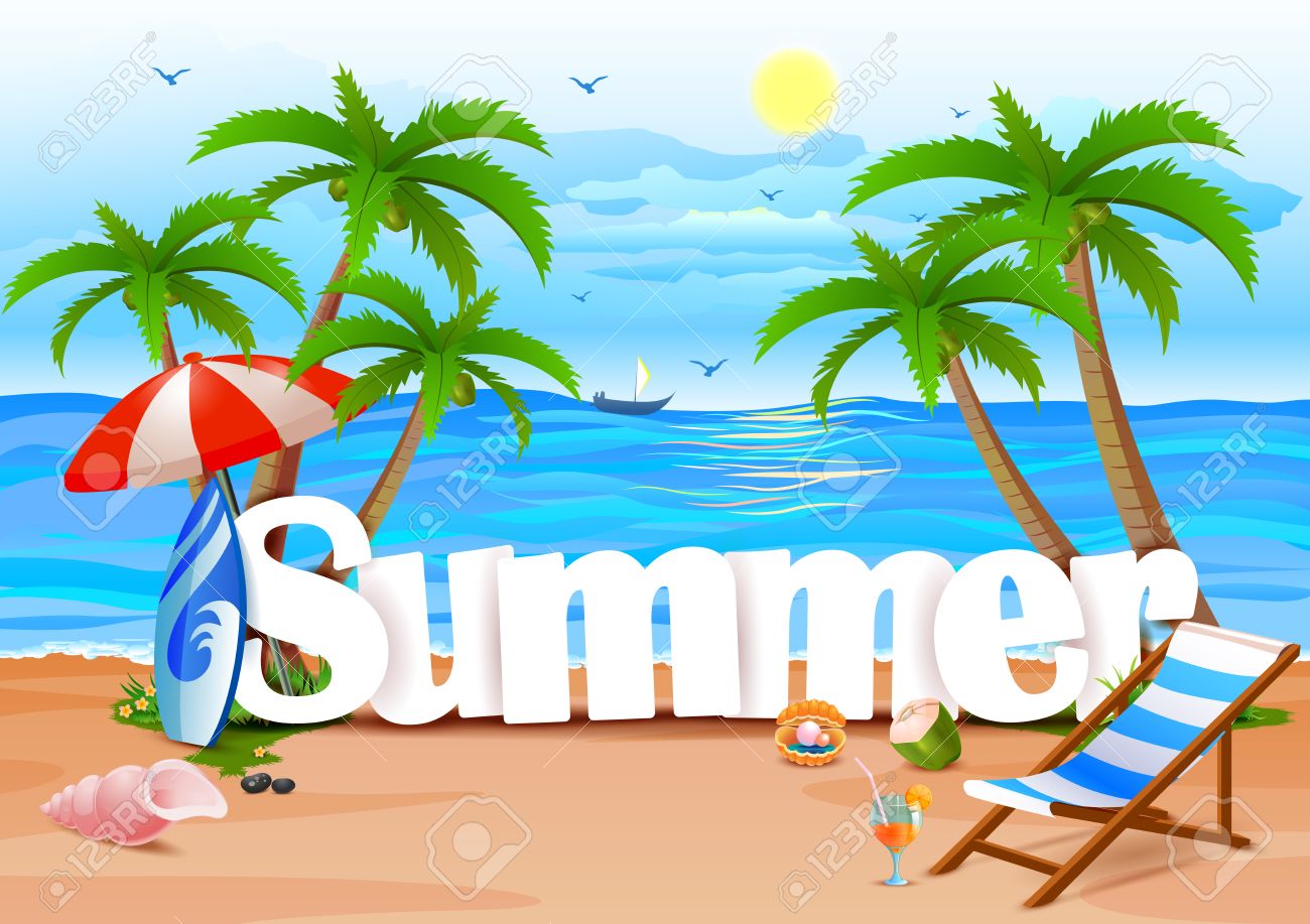 Summer Wallpaper Background Royalty Cliparts Vectors And