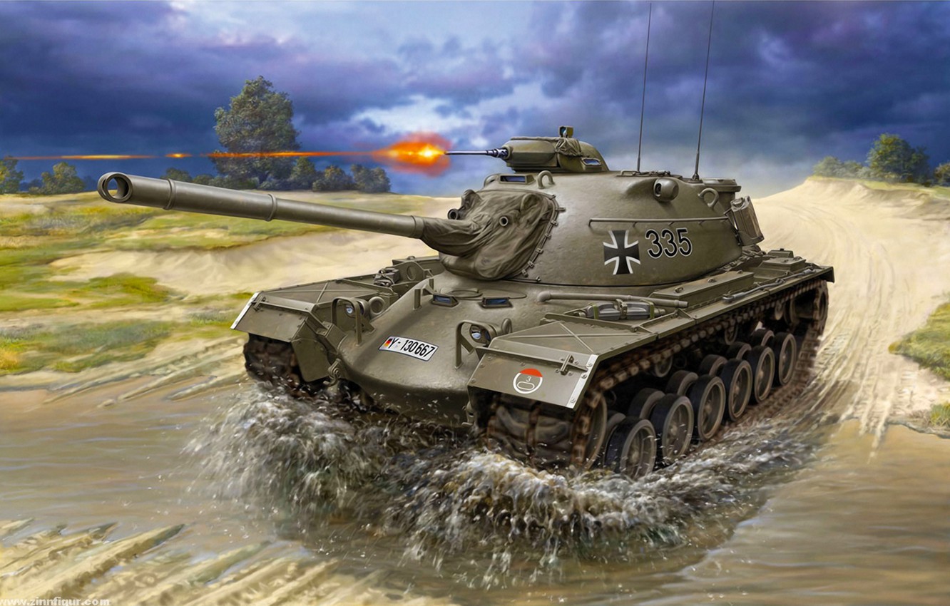 Wallpaper War Art Painting Tank M48 A2 A2c Image For Desktop