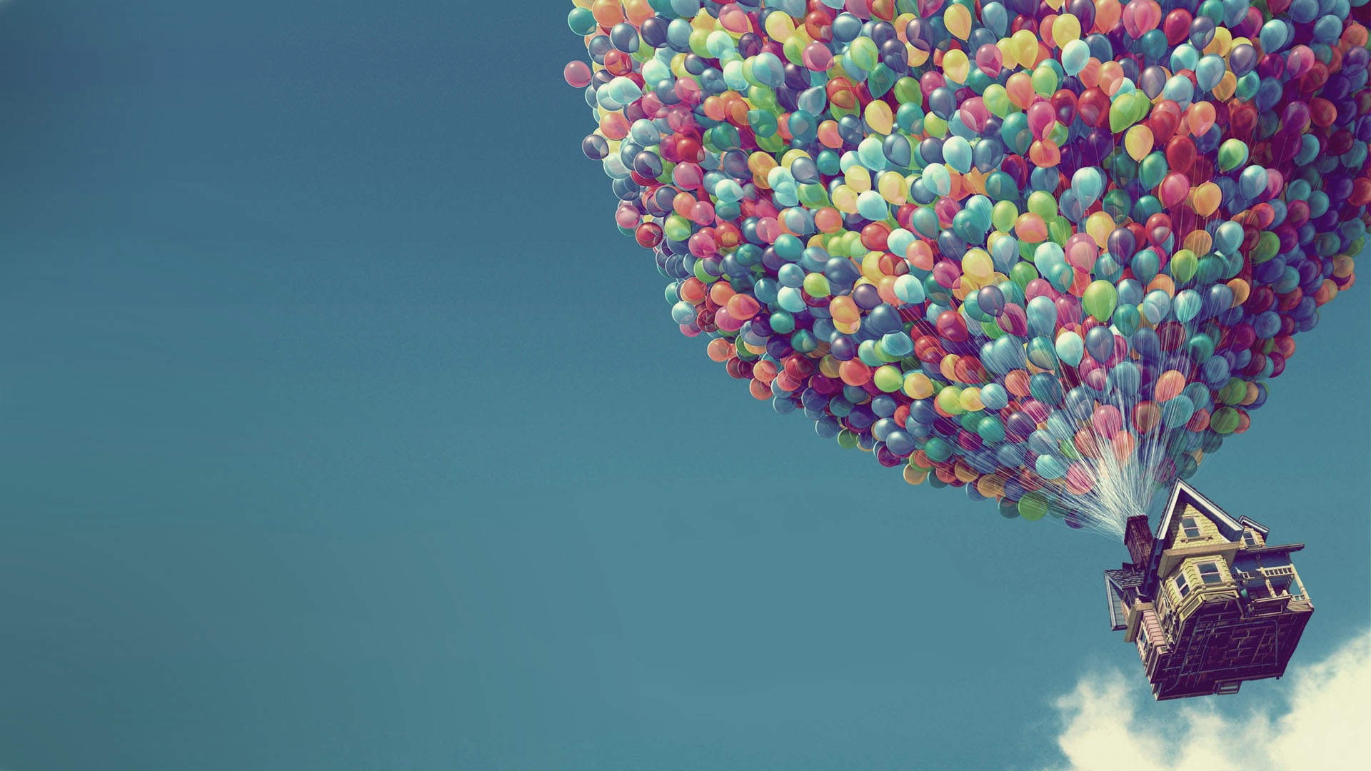 Wallpaper House Sky Balloons Pixar Disney Cartoon Movie