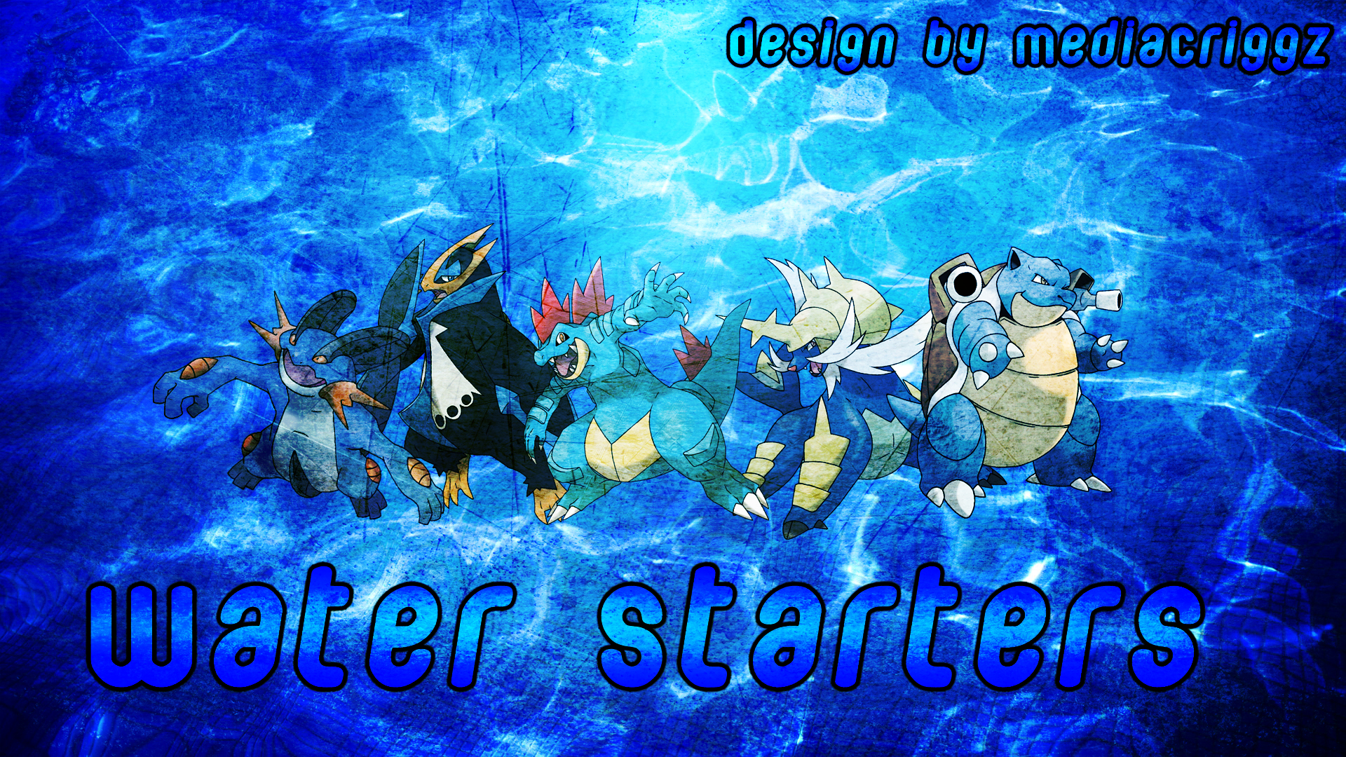 Pokemon Water Starters Wallpaper By Mediacriggz Fan Art