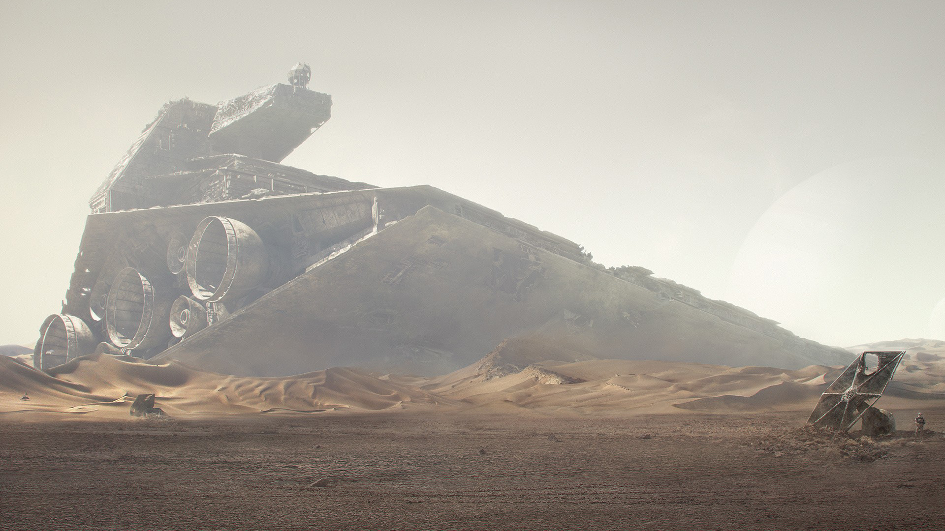 Desktop Background Desert Destroyer Spaceship Star Wars Pictureicon