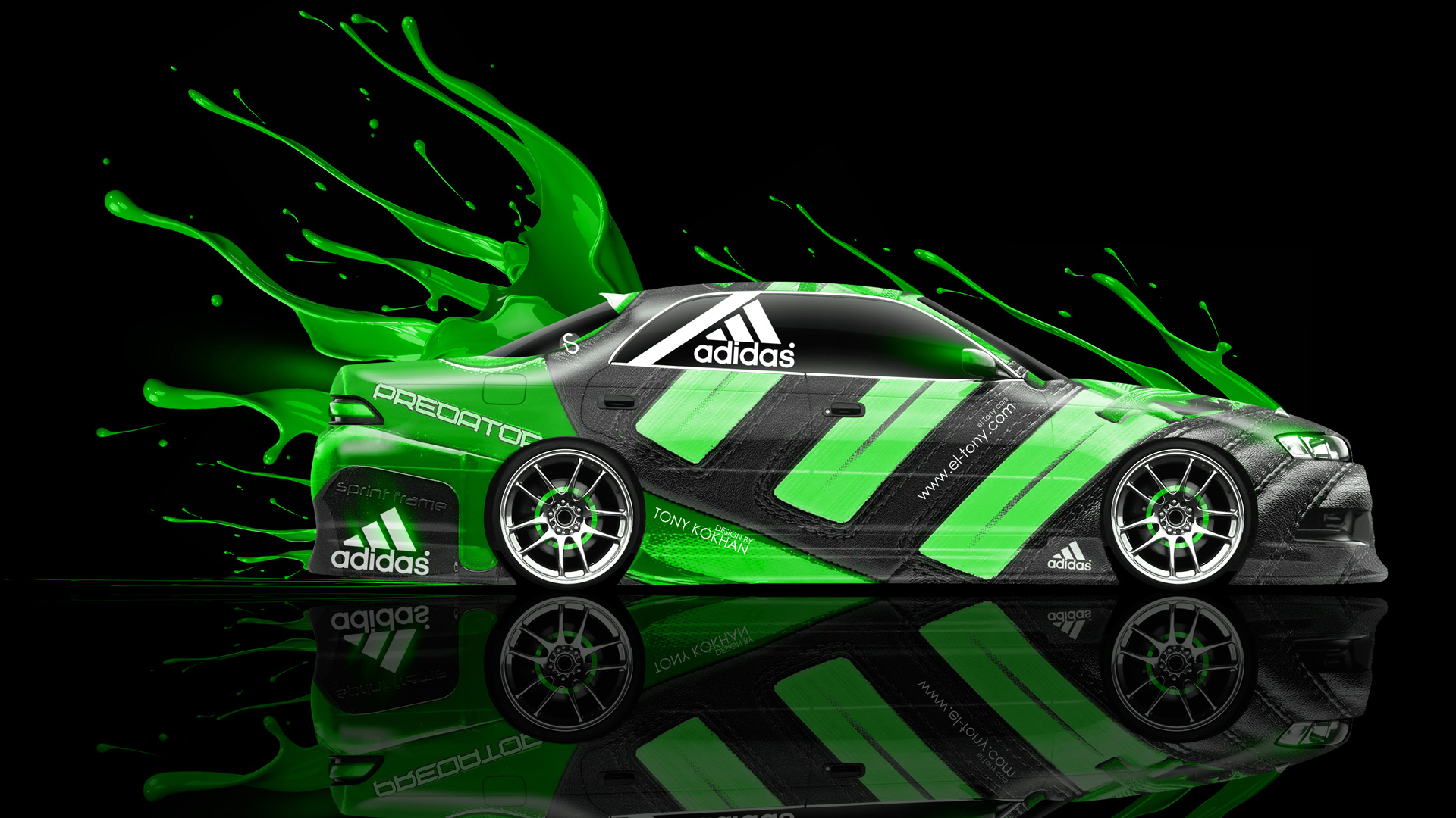 Jdm Side Adidas Predator Green Live Colors Car HD Wallpaper