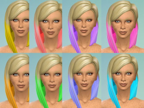 My Sims Long Straight Parted Hair Ombre Recolors By