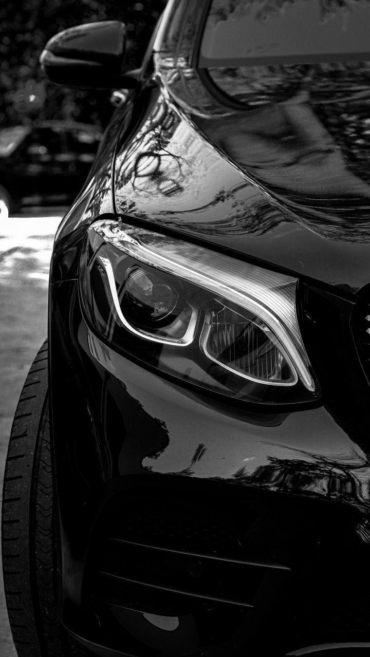 Mercedes Headlights Wallpaper Black Car iPhone