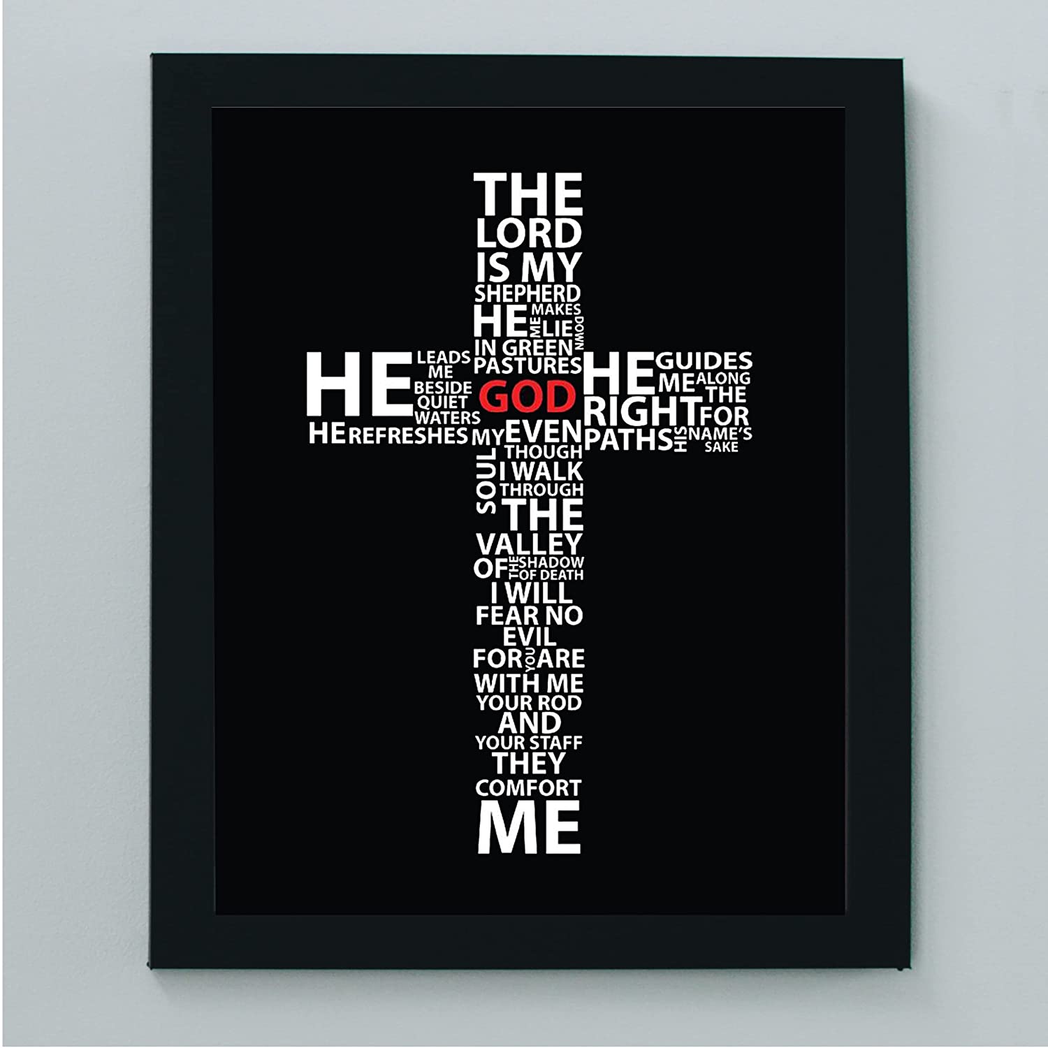 Amazon 23rd Psalm Bible Verse Cross Art The Lord Is My