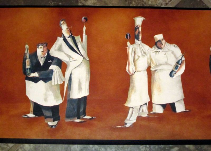 Free download French Chefs Waiters Wallpaper Wall Border Chef Cafe