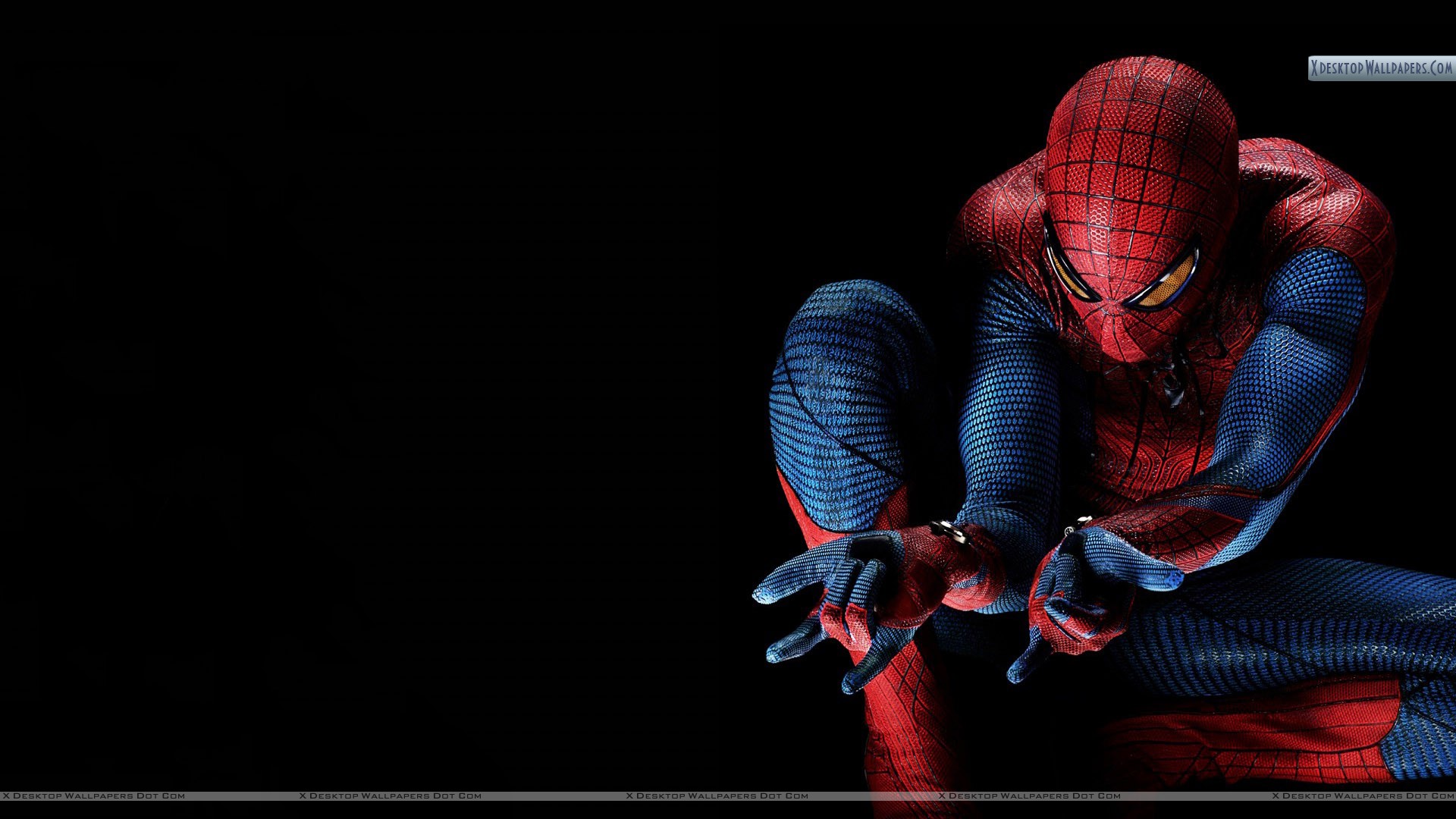 Spider Man In Black Background Wallpaper