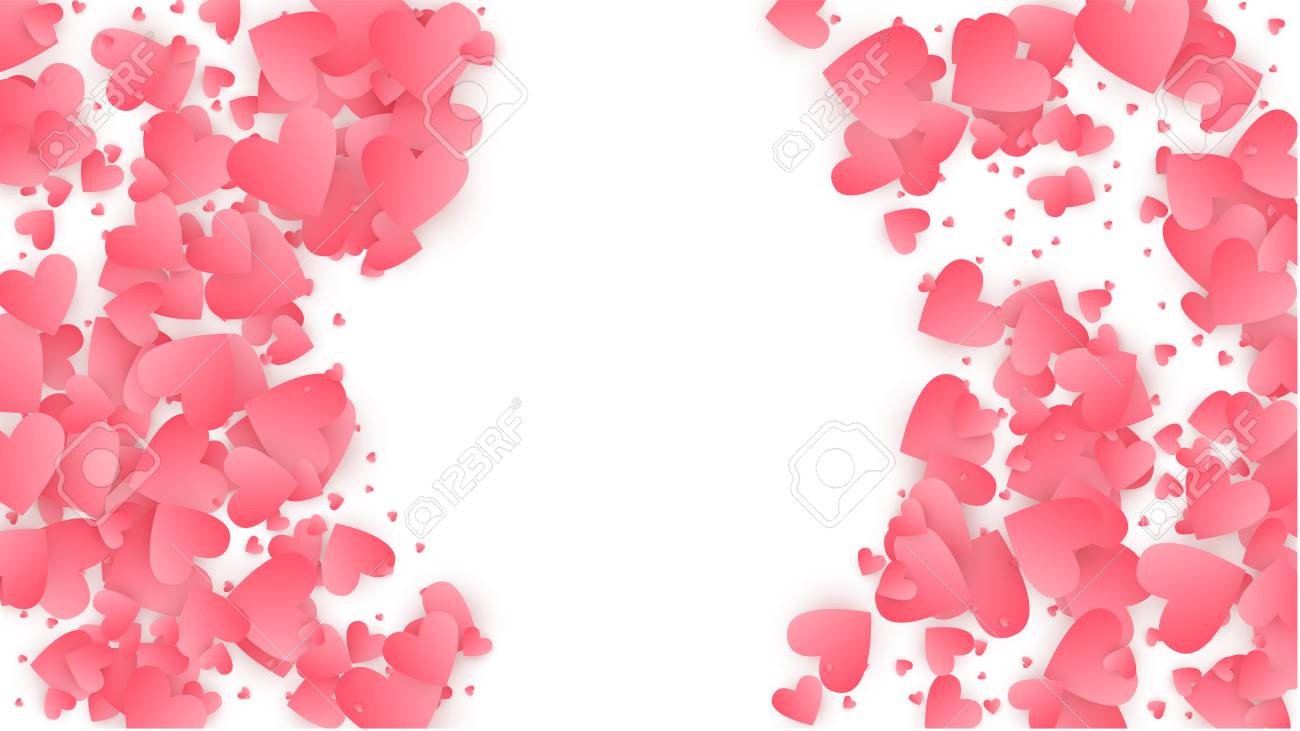 Love Background With Paper Hearts Illustration Heart