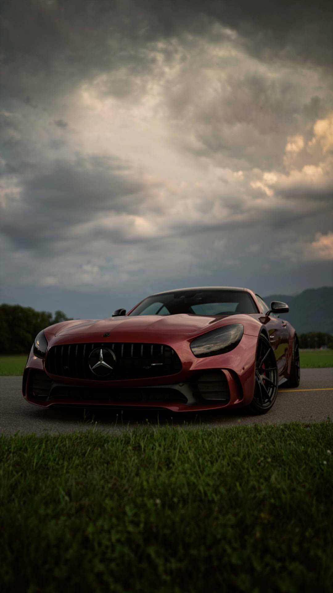 Dark Red Mercedes iPhone X Wallpaper