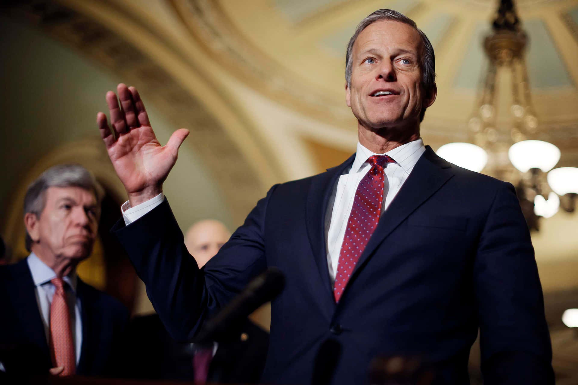 John Thune Raising His Hand Wallpaper