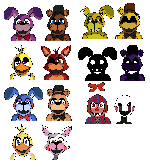 All The Fnaf Characters Package By Shy Bonnie