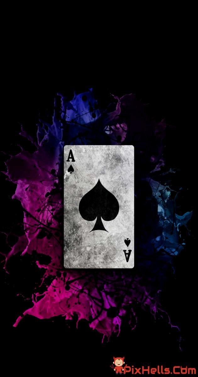 Ace Spade Card iPhone Wallpaper Dark