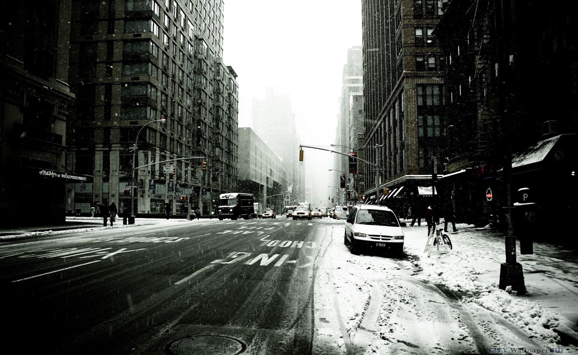 Image En Noir Et Blanc R Solution D Un Couvert De Neige New York
