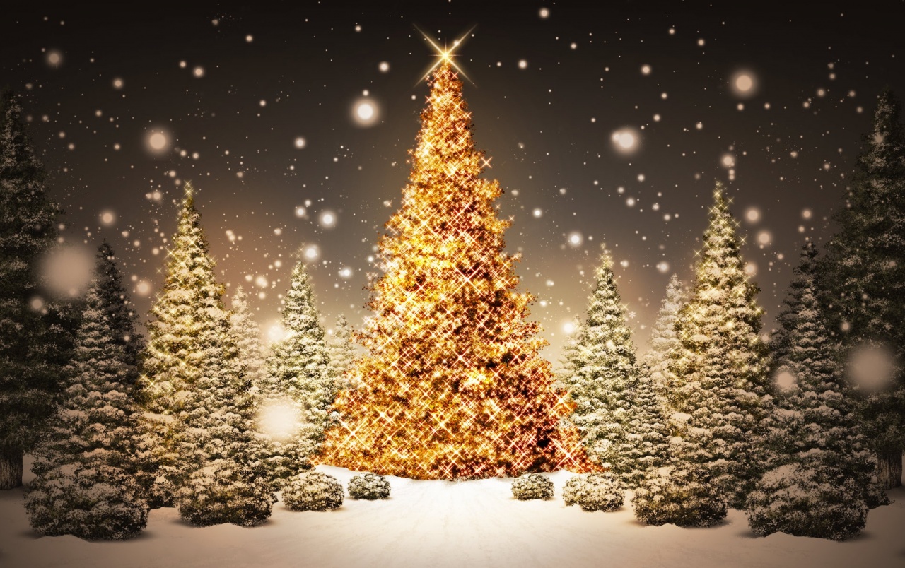 Christmas Tree Wallpaper Stock Photos